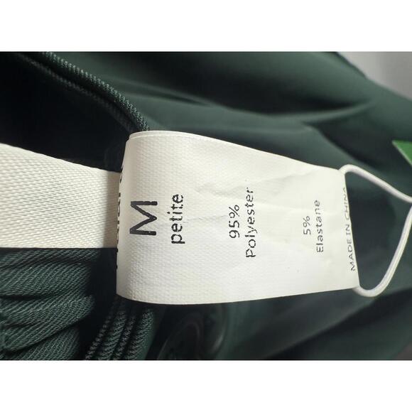 NWT Halara High Waisted Shirred Straight Leg Work Pants Dark Green M Petite - Picture 4 of 13